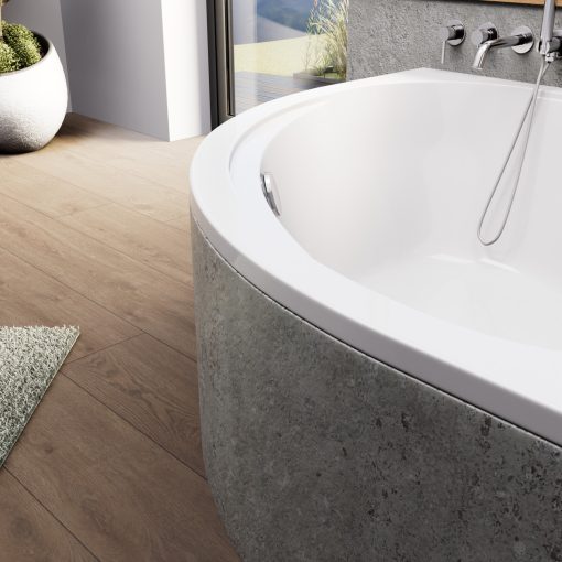 HD Sense 130x130 cm széles szimmetrikus íves akril sarokkád