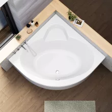 HD Sense 140x140 cm széles szimmetrikus íves akril sarokkád lábbal és előlappal