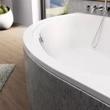 HD Sense 140x140 cm széles szimmetrikus íves akril sarokkád lábbal