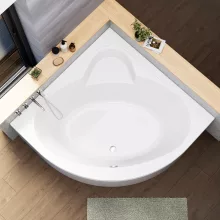 HD Sense 150x150 cm széles szimmetrikus íves akril sarokkád lábbal és előlappal