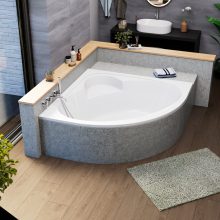 HD Sense 130x130/140x140/150x150 cm széles szimmetrikus íves akril sarokkád