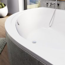 HD Sense 130x130/140x140/150x150 cm széles szimmetrikus íves akril sarokkád