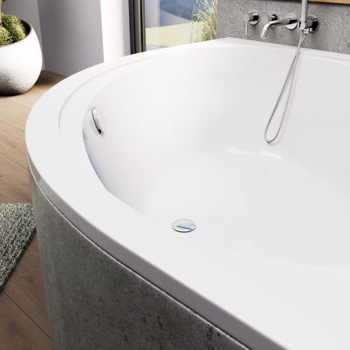 HD Sense 130x130/140x140/150x150 cm széles szimmetrikus íves akril sarokkád