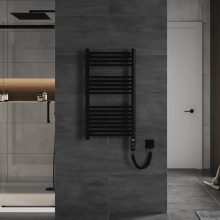 HD Standard Black 1000x500 mm egyenes elektromos törölközőszárító radiátor 400W-os fűtőpatronnal, matt fekete