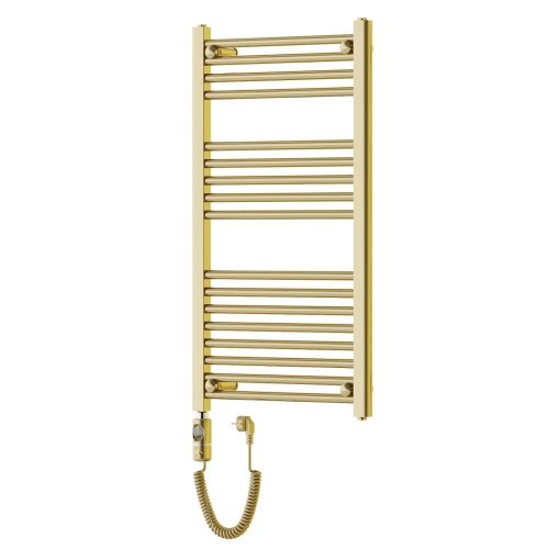 HD Standard Gold 1000x500 mm egyenes elektromos törölközőszárító radiátor 400W-os fűtőpatronnal, fényes arany