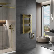 HD Standard Gold 1000x500 mm egyenes elektromos törölközőszárító radiátor 400W-os fűtőpatronnal, fényes arany