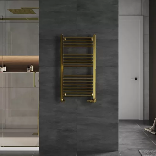 HD Standard Gold 1000x500 mm egyenes törölközőszárító radiátor, fényes arany