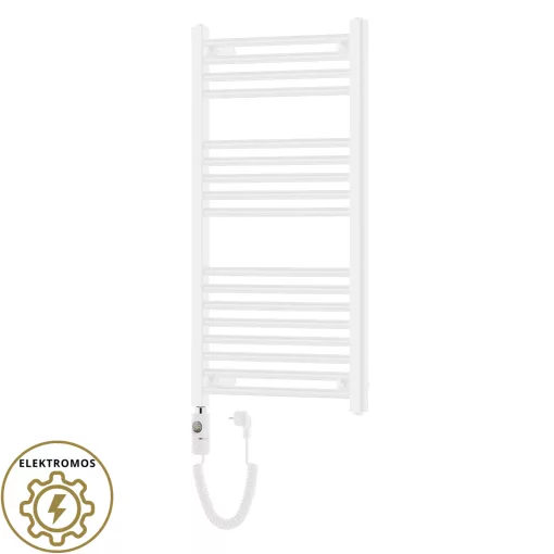 HD Standard White 1000x500 mm egyenes elektromos törölközőszárító radiátor 400W-os fűtőpatronnal, fényes fehér