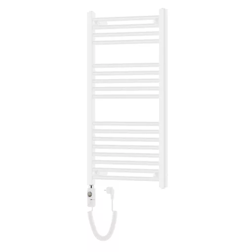 HD Standard White 1000x500 mm egyenes elektromos törölközőszárító radiátor 400W-os fűtőpatronnal, fényes fehér