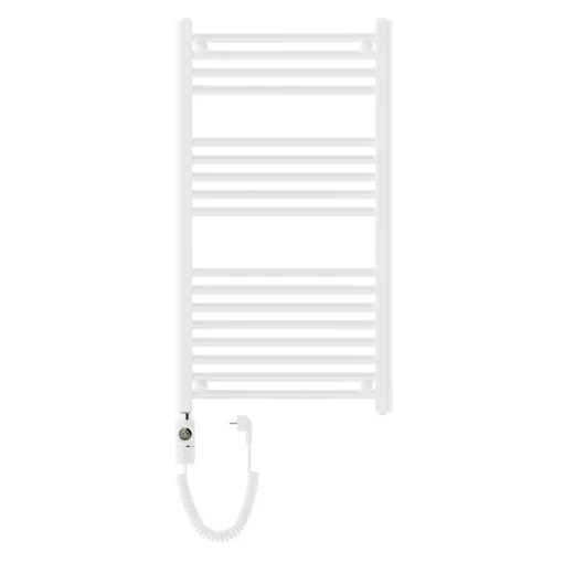 HD Standard White 1000x500 mm egyenes elektromos törölközőszárító radiátor 400W-os fűtőpatronnal, fényes fehér