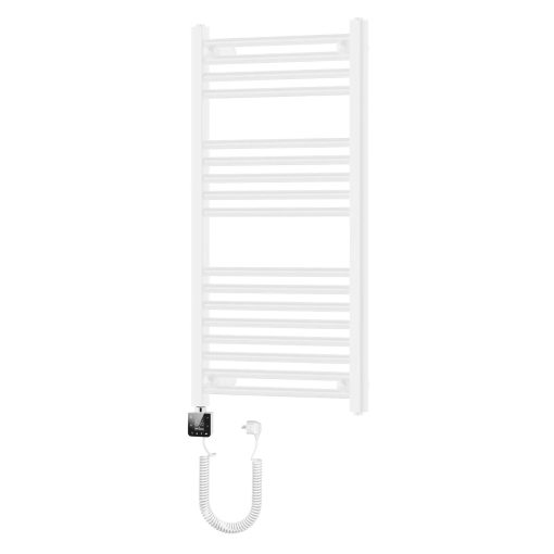 HD Standard White 1000x500 mm egyenes smart elektromos törölközőszárító radiátor 400W-os wifi-s fűtőpatronnal, fényes fehér