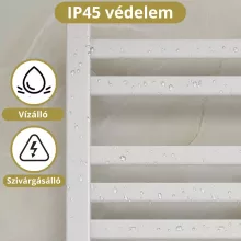 HD Standard Black 1000x500 mm íves smart elektromos törölközőszárító radiátor 400W-os wifi-s fűtőpatronnal, matt fekete