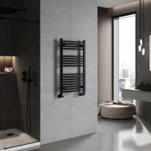 HD Standard Black 1000x500 mm íves törölközőszárító radiátor, matt fekete