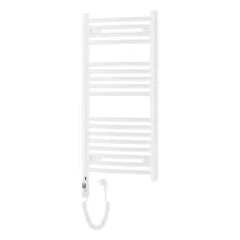 HD Standard White 1000x500 mm íves elektromos törölközőszárító radiátor 400W-os fűtőpatronnal, fényes fehér