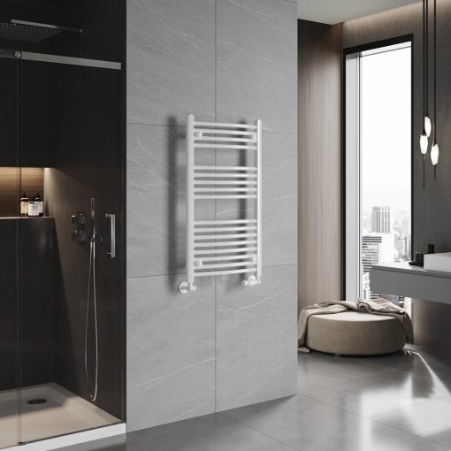 HD Standard White 1000x500 mm íves törölközőszárító radiátor, fényes fehér