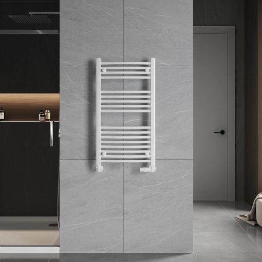 HD Standard White 1000x500 mm íves törölközőszárító radiátor, fényes fehér