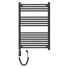 HD Standard Black 1000x600 mm egyenes elektromos törölközőszárító radiátor 400W-os fűtőpatronnal, matt fekete