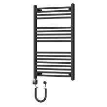 HD Standard Black 1000x600 mm egyenes smart elektromos törölközőszárító radiátor 400W-os wifi-s fűtőpatronnal, matt fekete