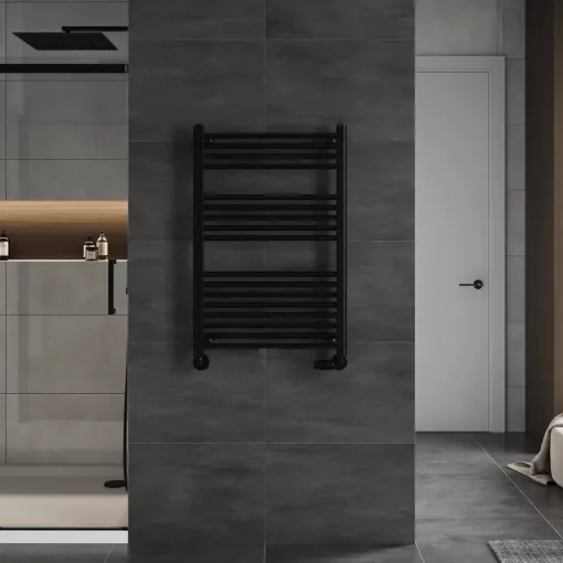 HD Standard Black 1000x600 mm egyenes törölközőszárító radiátor, matt fekete