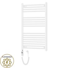 HD Standard White 1000x600 mm egyenes elektromos törölközőszárító radiátor 400W-os fűtőpatronnal, fényes fehér