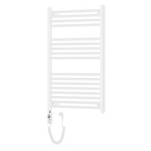 HD Standard White 1000x600 mm egyenes elektromos törölközőszárító radiátor 400W-os fűtőpatronnal, fényes fehér