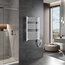 HD Standard White 1000x600 mm egyenes elektromos törölközőszárító radiátor 400W-os fűtőpatronnal, fényes fehér