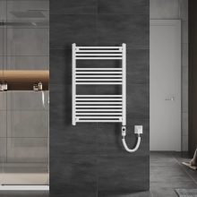 HD Standard White 1000x600 mm egyenes elektromos törölközőszárító radiátor 400W-os fűtőpatronnal, fényes fehér