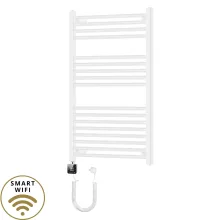 HD Standard White 1000x600 mm egyenes smart elektromos törölközőszárító radiátor 400W-os wifi-s fűtőpatronnal, fényes fehér