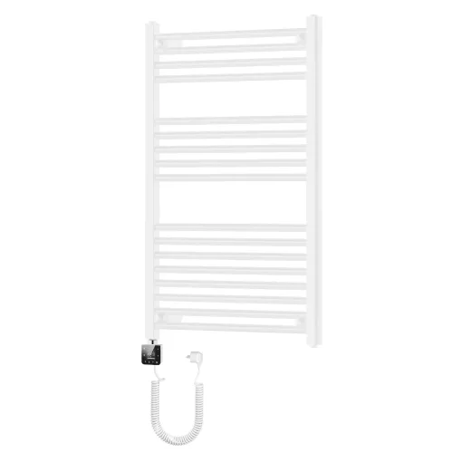 HD Standard White 1000x600 mm egyenes smart elektromos törölközőszárító radiátor 400W-os wifi-s fűtőpatronnal, fényes fehér