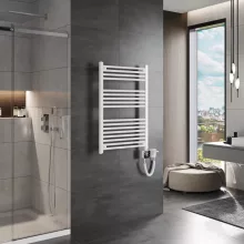 HD Standard White 1000x600 mm egyenes smart elektromos törölközőszárító radiátor 400W-os wifi-s fűtőpatronnal, fényes fehér