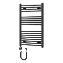 HD Standard Black 1000x600 mm íves smart elektromos törölközőszárító radiátor 400W-os wifi-s fűtőpatronnal, matt fekete