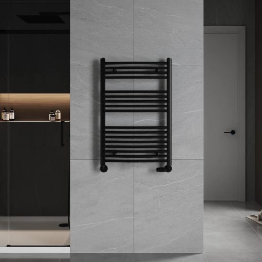 HD Standard Black 1000x600 mm íves törölközőszárító radiátor, matt fekete