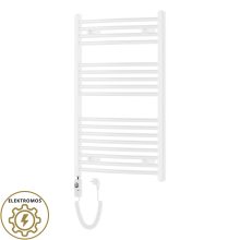HD Standard White 1000x600 mm íves elektromos törölközőszárító radiátor 400W-os fűtőpatronnal, fényes fehér