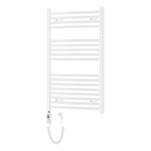 HD Standard White 1000x600 mm íves elektromos törölközőszárító radiátor 400W-os fűtőpatronnal, fényes fehér