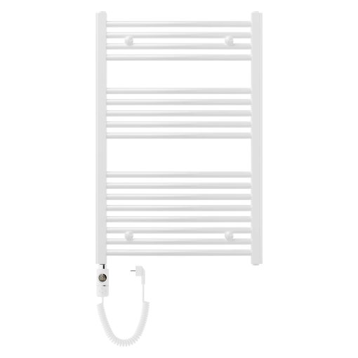 HD Standard White 1000x600 mm íves elektromos törölközőszárító radiátor 400W-os fűtőpatronnal, fényes fehér