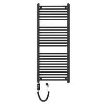HD Standard Black 1200x500 mm egyenes elektromos törölközőszárító radiátor 400W-os fűtőpatronnal, matt fekete