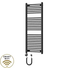 HD Standard Black 1200x500 mm egyenes smart elektromos törölközőszárító radiátor 400W-os wifi-s fűtőpatronnal, matt fekete