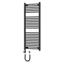 HD Standard Black 1200x500 mm egyenes smart elektromos törölközőszárító radiátor 400W-os wifi-s fűtőpatronnal, matt fekete