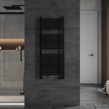 HD Standard Black 1200x500 mm egyenes törölközőszárító radiátor, matt fekete