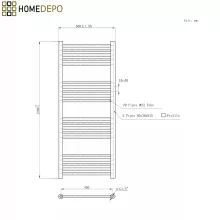HD Standard Gold 1200x500 mm egyenes törölközőszárító radiátor, fényes arany
