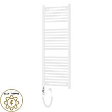 HD Standard White 1200x500 mm egyenes elektromos törölközőszárító radiátor 400W-os fűtőpatronnal, fényes fehér