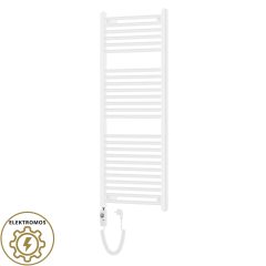   HD Standard White 1200x500 mm egyenes elektromos törölközőszárító radiátor 400W-os fűtőpatronnal, fényes fehér
