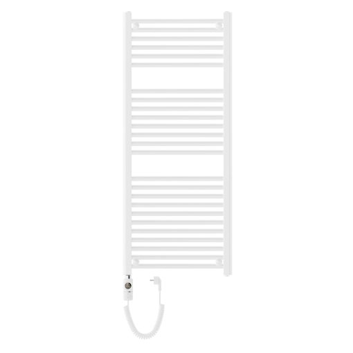HD Standard White 1200x500 mm egyenes elektromos törölközőszárító radiátor 400W-os fűtőpatronnal, fényes fehér