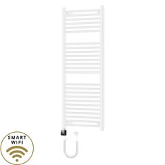   HD Standard White 1200x500 mm egyenes smart elektromos törölközőszárító radiátor 400W-os wifi-s fűtőpatronnal, fényes fehér