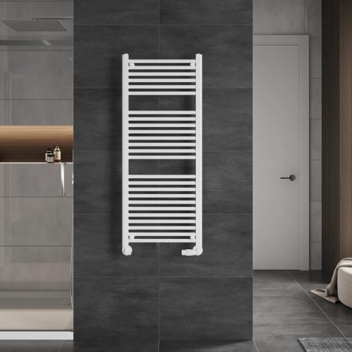 HD Standard White 1200x500 mm egyenes törölközőszárító radiátor, fényes fehér