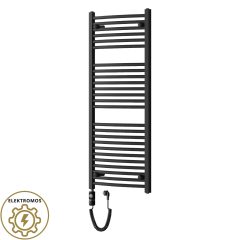   HD Standard Black 1200x500 mm íves elektromos törölközőszárító radiátor 400W-os fűtőpatronnal, matt fekete