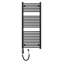 HD Standard Black 1200x500 mm íves elektromos törölközőszárító radiátor 400W-os fűtőpatronnal, matt fekete