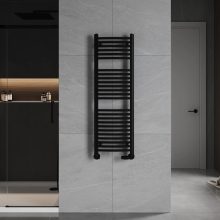 HD Standard Black 1200x500 mm íves törölközőszárító radiátor, matt fekete