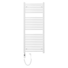 HD Standard White 1200x500 mm íves elektromos törölközőszárító radiátor 400W-os fűtőpatronnal, fényes fehér