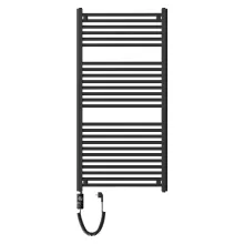 HD Standard Black 1200x600 mm egyenes elektromos törölközőszárító radiátor 400W-os fűtőpatronnal, matt fekete
